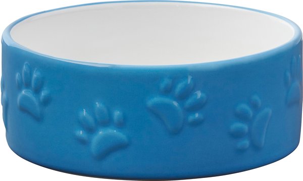 Frisco Paw Prints Non-skid Ceramic Dog & Cat Bowl, Blue, 1.50 Cups slide 1 of 8