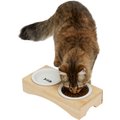 Frisco Double Elevated Cat Bowl with Wood Stand, 0.50 Cup