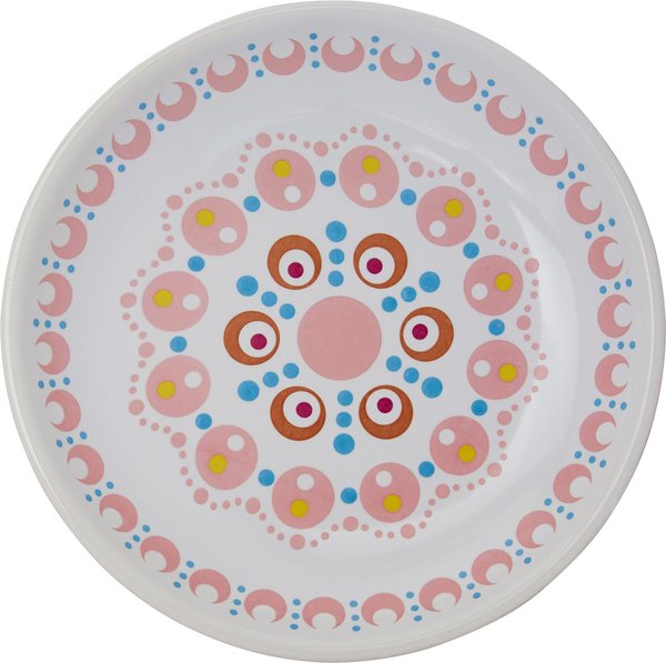 Frisco Kaleidoscope Pattern Non-skid Ceramic Cat Dish, Pink, 0.50 Cup slide 1 of 6