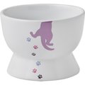 Frisco Cat Print Non-skid Elevated Ceramic Cat Bowl, Short, 1.0 Cups