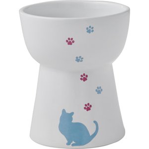 Frisco Cat Print Non-skid Elevated Ceramic Cat Bowl, Tall, 1.0 Cups