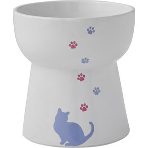 Frisco Cat Print Non-skid Elevated Ceramic Cat Bowl, Tall, 1.5 Cups