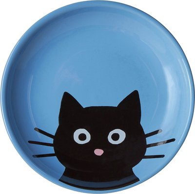 Frisco Cat Face Non-skid Ceramic Cat Dish, Blue, 0.50 Cup, slide 1 of 1