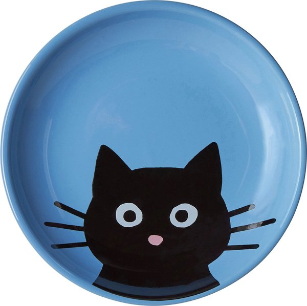 Frisco Cat Face Non-skid Ceramic Cat Dish, Blue, 0.50 Cup slide 1 of 7
