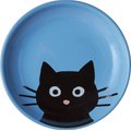 Frisco Cat Face Non-skid Ceramic Cat Dish, Blue, 0.50 Cup