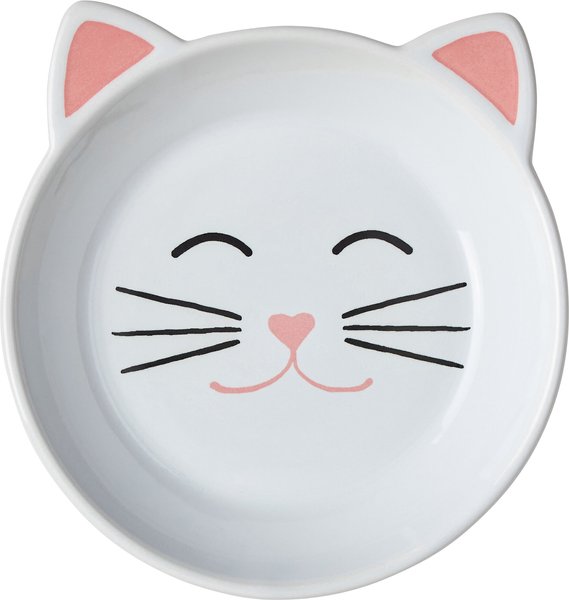 Frisco Cat Face Non-skid Ceramic Cat Dish, White, 0.50 Cup slide 1 of 6