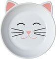 Frisco Cat Face Non-skid Ceramic Cat Dish, White, 0.50 Cup