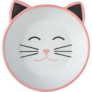 Frisco Cat Face Non-skid Ceramic Cat Bowl, Pink, 1.0 Cups