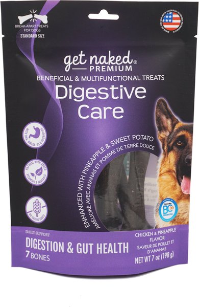 Get Naked Premium Digestive Care Chicken & Pineapple Flavor Grain-Free Dog Treats, 7 count slide 1 of 8