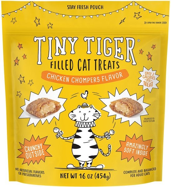 Tiny Tiger Chicken Chompers Flavor Filled Cat Treats, 16-oz bag slide 1 of 5