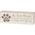 Primitives By Kathy "The Best Things In Life Are Furry"Slat Box Sign