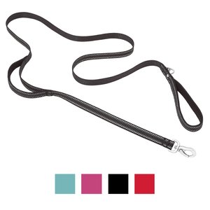 Frisco Outdoor Nylon Reflective Comfort Padded Dog Leash, Midnight Black, MD - Length: 6-ft, Width: 3/4-in