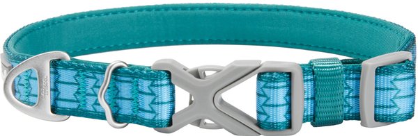 Frisco Outdoor Comfort Print Nylon Padded Dog Collar, River Blue, Small - Neck: 10-14-in, Width: 5/8-in slide 1 of 6