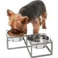 Frisco Diamond Non-Skid Elevated Double Dog & Cat Bowl, 2 Cup