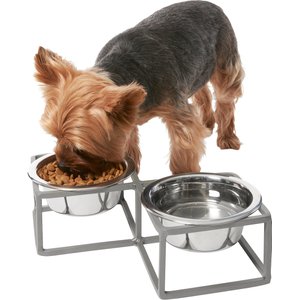 Frisco Diamond Non-Skid Elevated Double Dog & Cat Bowl, 2 Cup