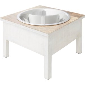 Frisco Farm House Non-Skid Elevated Dog Bowl, White, 20-cup