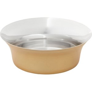 Frisco Modern Flare Non-Skid Stainless Steel Dog & Cat Bowl, Brushed Gold, 7.5-Cup