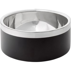 Frisco Two-Toned Insulated Non-Skid Stainless Steel Dog & Cat Bowl, Black, 6-Cup