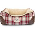 Harry Barker Cabin Plaid Cuddler Bolster Dog Bed w/Removable Cover, Small