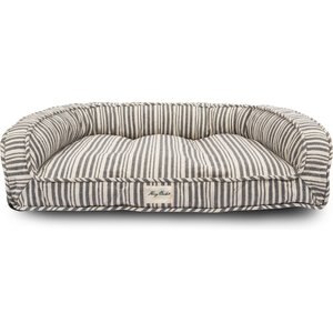 Harry Barker Market Stripe Lounger Bolster Dog Bed w/Removable Cover, Large