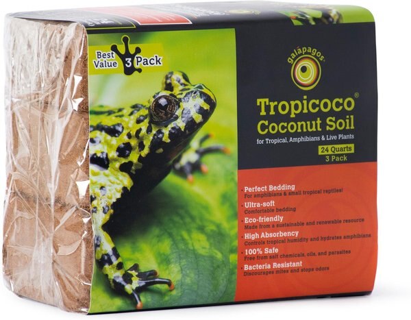 Galapagos Tropicoco Coconut Soil Tropical Reptile & Amphibian Bedding, 8-qt brick, 3 count slide 1 of 2