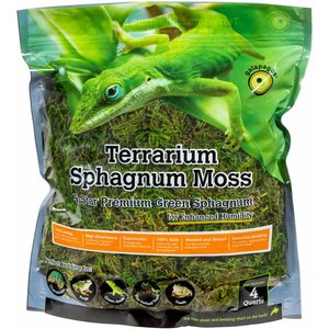 Galapagos Sphagnum Reptile, Amphibian & Insect Terrarium Moss, Fresh Green, 4-qt bag