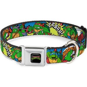 Buckle-Down Classic Teenage Mutant Ninja Turtles Polyester Dog Collar, Medium: 11 to 17-in neck, 1-in wide