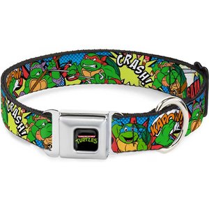 Buckle-Down Classic Teenage Mutant Ninja Turtles Polyester Dog Collar, Medium Wide: 16 to 23-in neck, 1.5-in wide