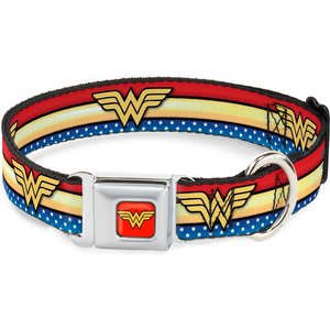 Buckle-Down Wonder Woman Polyester Dog Collar, Medium Wide: 16 to 23-in neck, 1.5-in wide