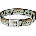 Buckle-Down Star Wars Baby Yoda the Child Chibi Pod Face Blocks Polyester Dog Collar, Small: 9 to 15-in neck, 1-in wide
