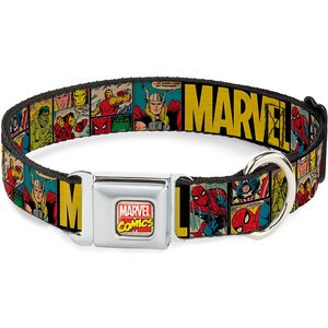 Buckle-Down Marvel Comics Polyester Dog Collar, Small: 9 to 15-in neck, 1-in wide