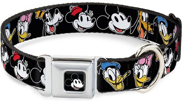 Buckle-Down Mickey Mouse Smiling Face Polyester Dog Collar, Medium: 11 to 17-in neck, 1-in wide slide 1 of 9