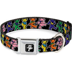 Buckle-Down Dancing Bear Polyester Dog Collar, Small: 9 to 15-in neck, 1-in wide