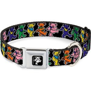 Buckle-Down Dancing Bear Polyester Dog Collar, Medium: 11 to 17-in neck, 1-in wide