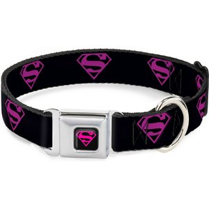 Buckle-Down Superman Shield Polyester Dog Collar, Large: 15 to 26-in neck, 1-in wide