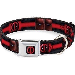 Buckle-Down Marvel Deadpool Polyester Dog Collar, Large: 15 to 26-in neck, 1-in wide