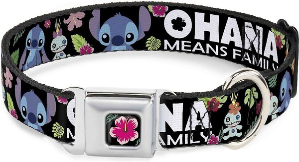 Buckle-Down Lilo & Stitch Hibiscus Flower Polyester Dog Collar, Medium: 11 to 17-in neck, 1-in wide slide 1 of 9