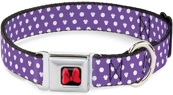 Buckle-Down Minnie Mouse Bow Polyester Dog Collar, Small Wide: 13 to 18-in neck, 1.5-in wide slide 1 of 9