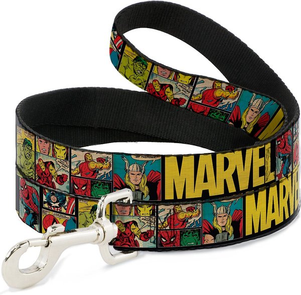 Buckle-Down Marvel Comics Polyester Standard Dog Leash, Small: 4-ft long, 1-in wide slide 1 of 4
