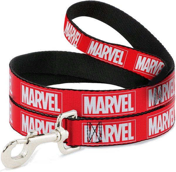 Buckle-Down Marvel Red Brick Logo Polyester Standard Dog Leash, Small: 4-ft long, 1-in wide slide 1 of 4