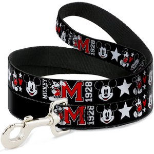 Buckle-Down Classic Mickey Mouse Polyester Standard Dog Leash, Small: 4-ft long, 1-in wide