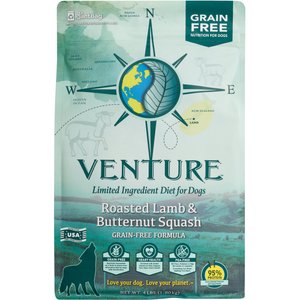 Earthborn Holistic Venture Roasted Lamb & Butternut Squash Limited Ingredient Diet Grain-Free Dry Dog Food, 4-lb bag
