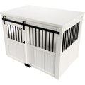 New Age Pet ECOFLEX Homestead Sliding Barn Door Dog Crate, Antique White, Large, 36.02- in L x 24.02-in W x 26.18-in H