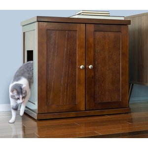 The Refined Feline Refined Deluxe Cat Litter Box, Mahogany, Large