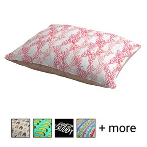 Deny Designs Pillow Cat & Dog Bed w/ Removable Cover, Summer Coral