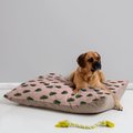 Deny Designs Pillow Cat & Dog Bed w/ Removable Cover, Woven Fan Palm Green on Pink