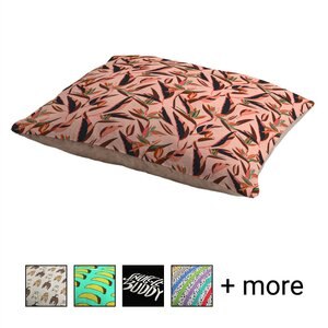 Deny Designs Pillow Cat & Dog Bed w/ Removable Cover, Bird Of Paradise Pink