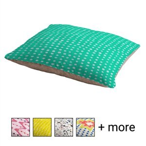 Deny Designs Pillow Cat & Dog Bed w/ Removable Cover, Turquoise Scribble Dots