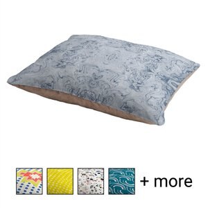 Deny Designs Pillow Cat & Dog Bed w/ Removable Cover, Steely Blue Marble Kali