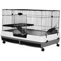 A&E Cage Company 26-in Extra-Large Deluxe 2-Tier Small Animal Cage, Black